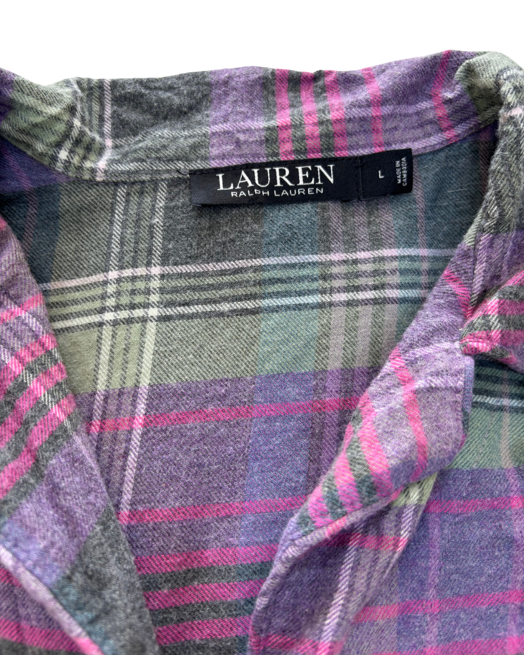 Lauren by Ralph Lauren - Purple Plaid Button-Up Shirt - L