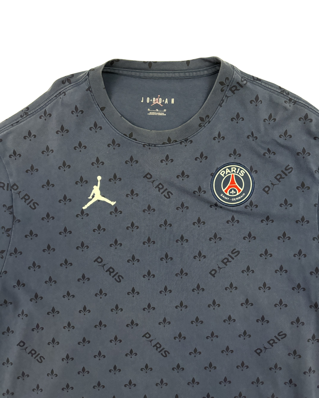 Jordan x PSG Navy Blue Fleur-de-Lis Logo Football Jersey T-Shirt - XL