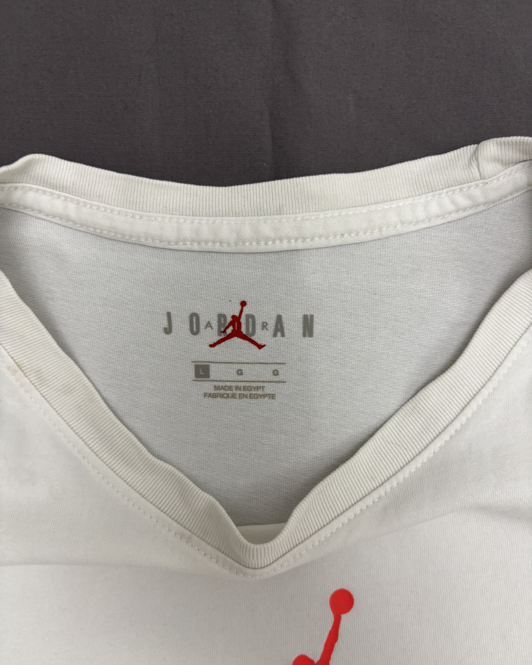 Jordan White Dri-FIT Red Jumpman Logo Athletic T-Shirt – M