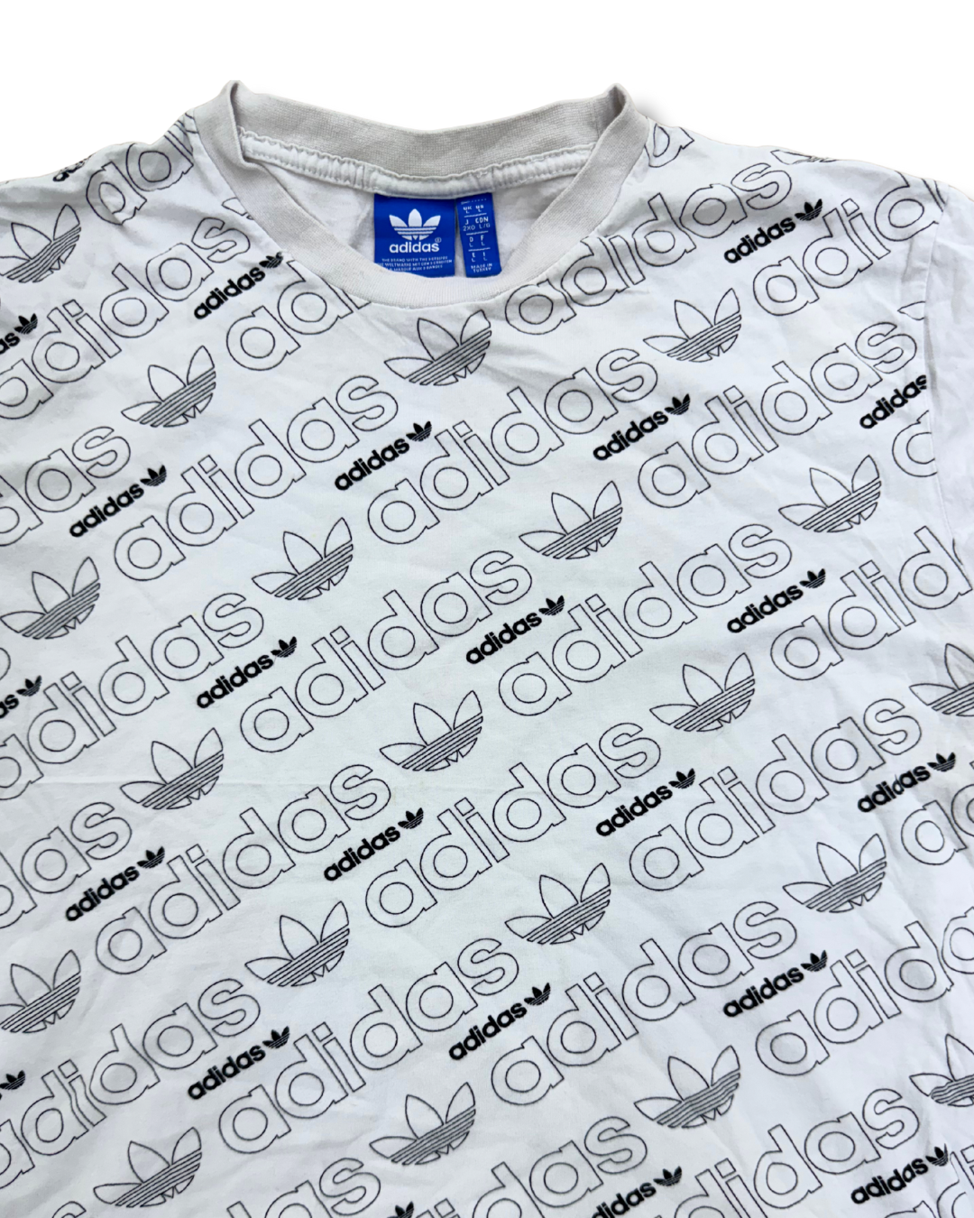 Adidas Printed White Tee - M