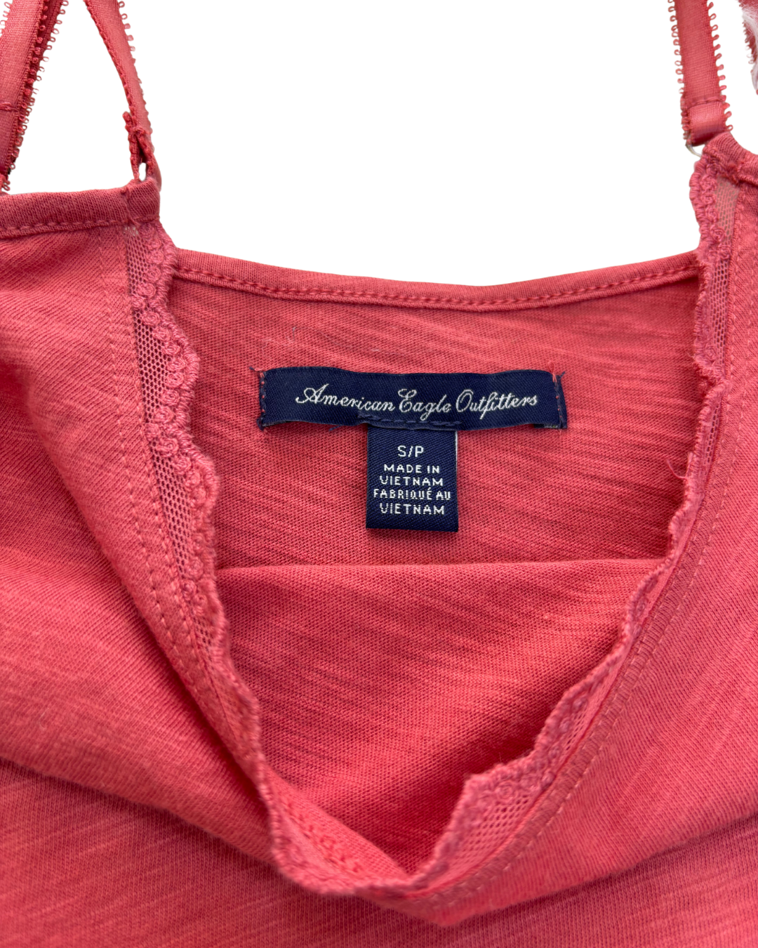 American Eagle Red Lace Trim Cami Top - XS