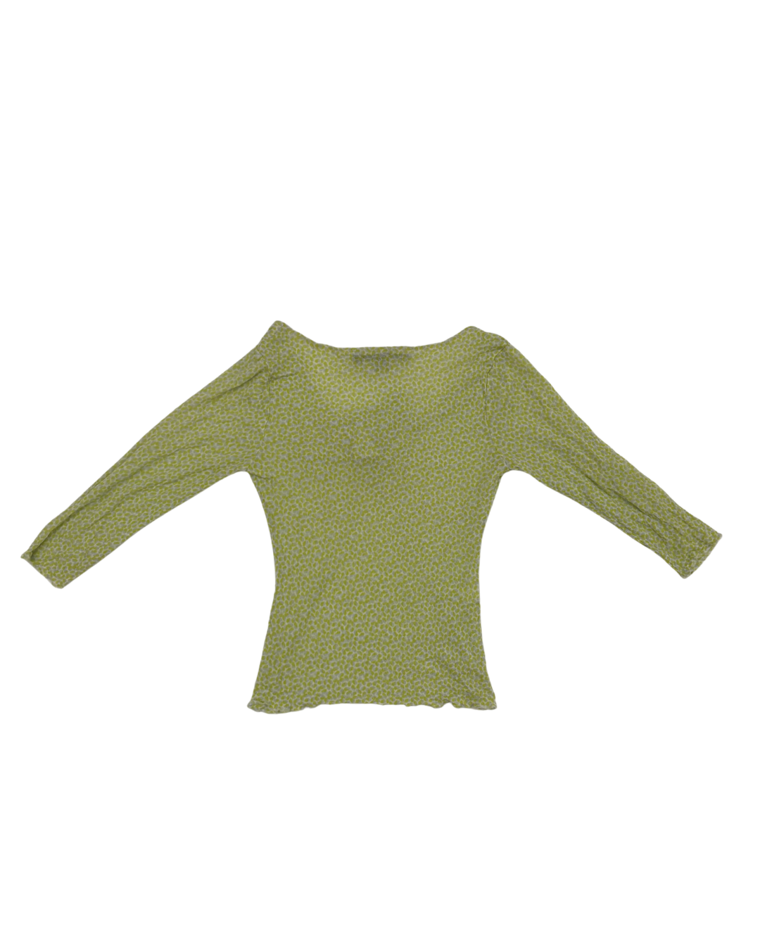 Express Design Studio Green Abstract Print Tie-Front Blouse - XXS