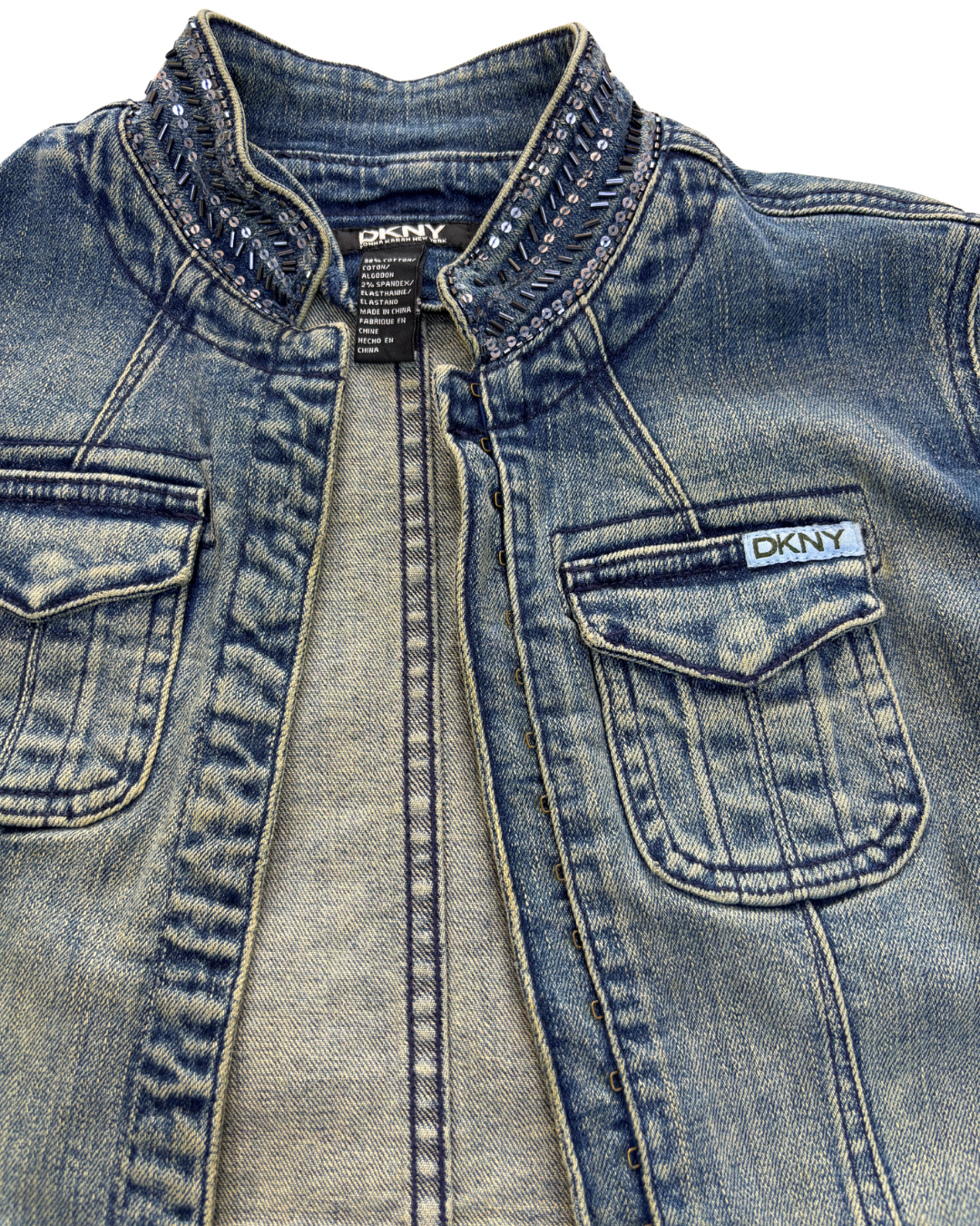 DKNY Faded Blue Utility Denim Jacket - XS