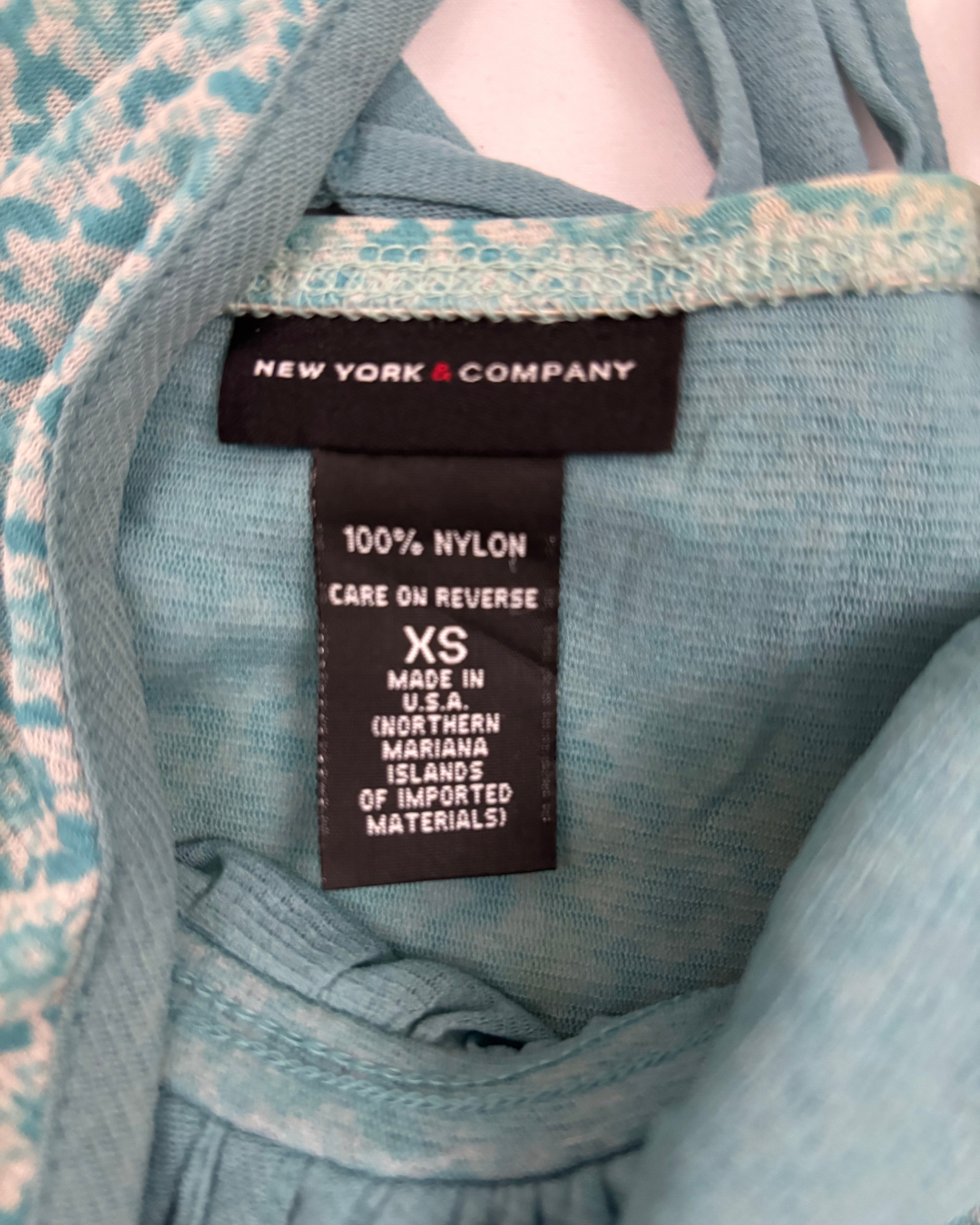 New York & Company Teal Blue Halter Empire Waist Top - XS