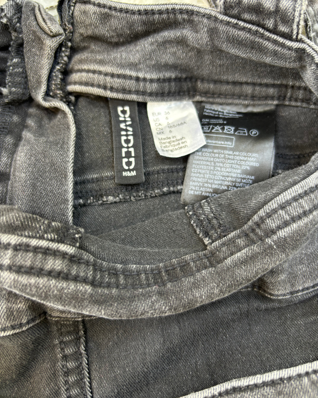 HnM Black Denim Dungarees with Utility Stitch Detail - XS