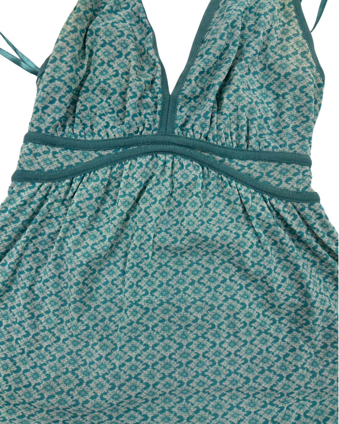New York & Company Teal Blue Halter Empire Waist Top - XS