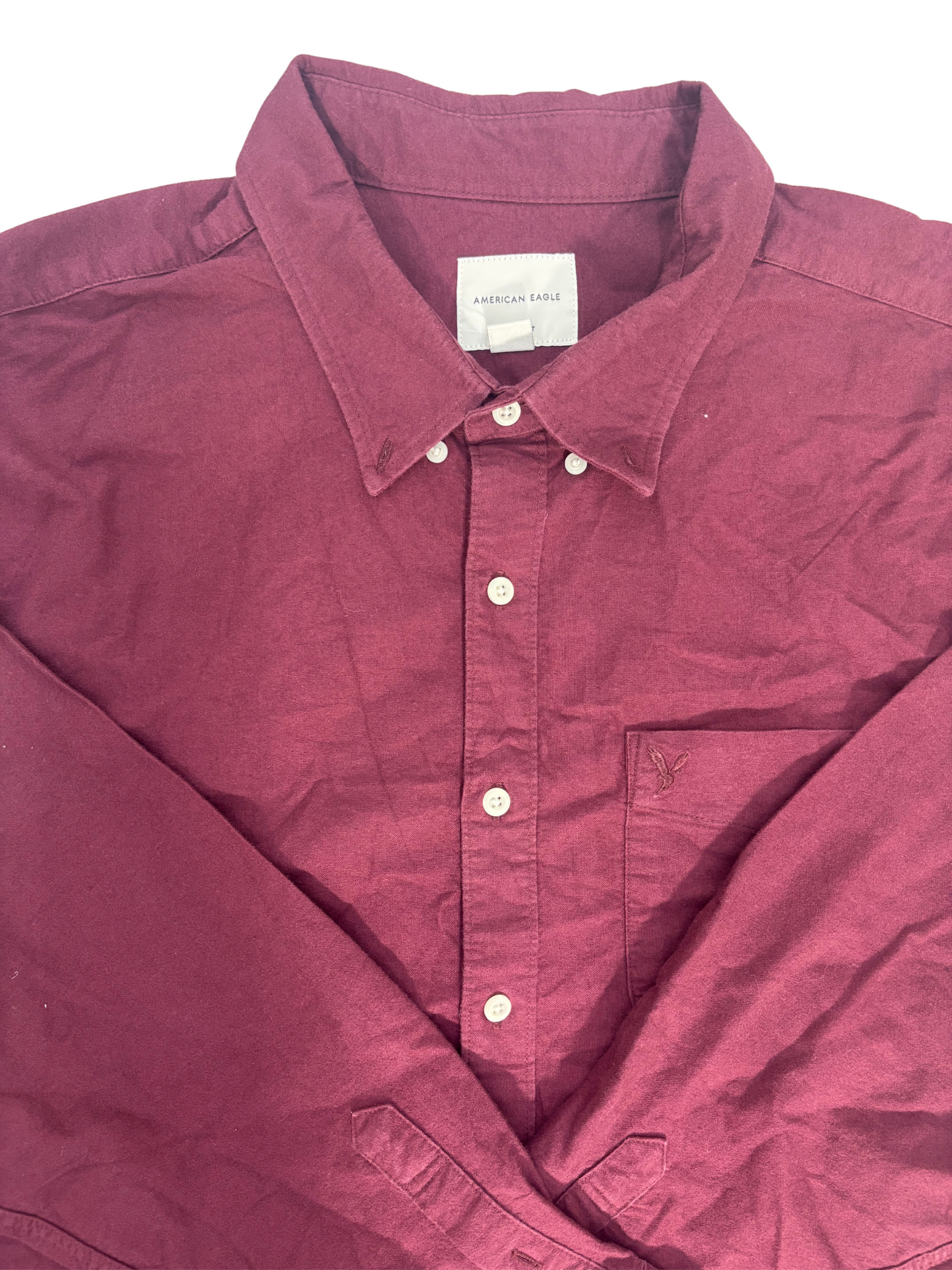 American Eagle Maroon Button-Down Shirt – Classic Fit - XXL