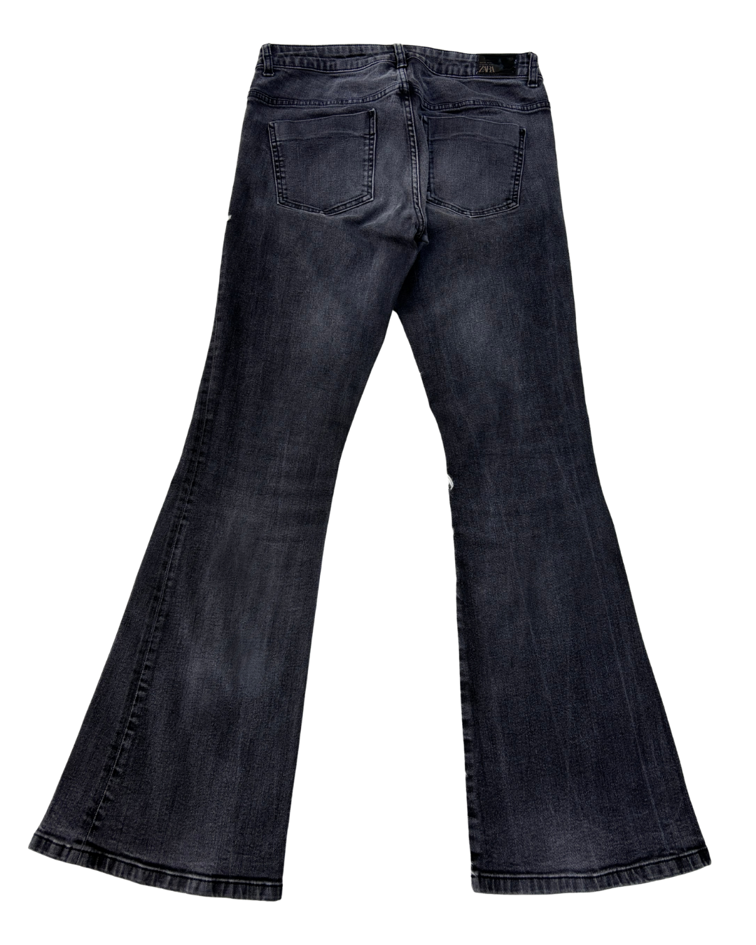 ZARA High-Rise Black Flared Jeans - M