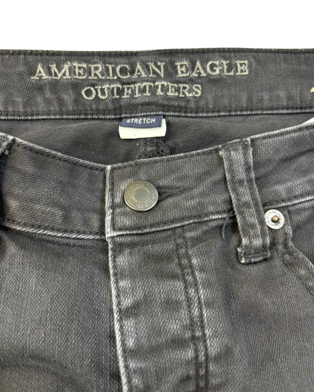 American Eagle Black Distressed Denim Skirt - M