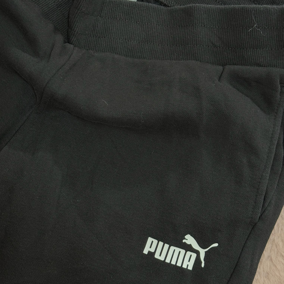 Puma Black Trouser White Logo - (Women M | Men XS)