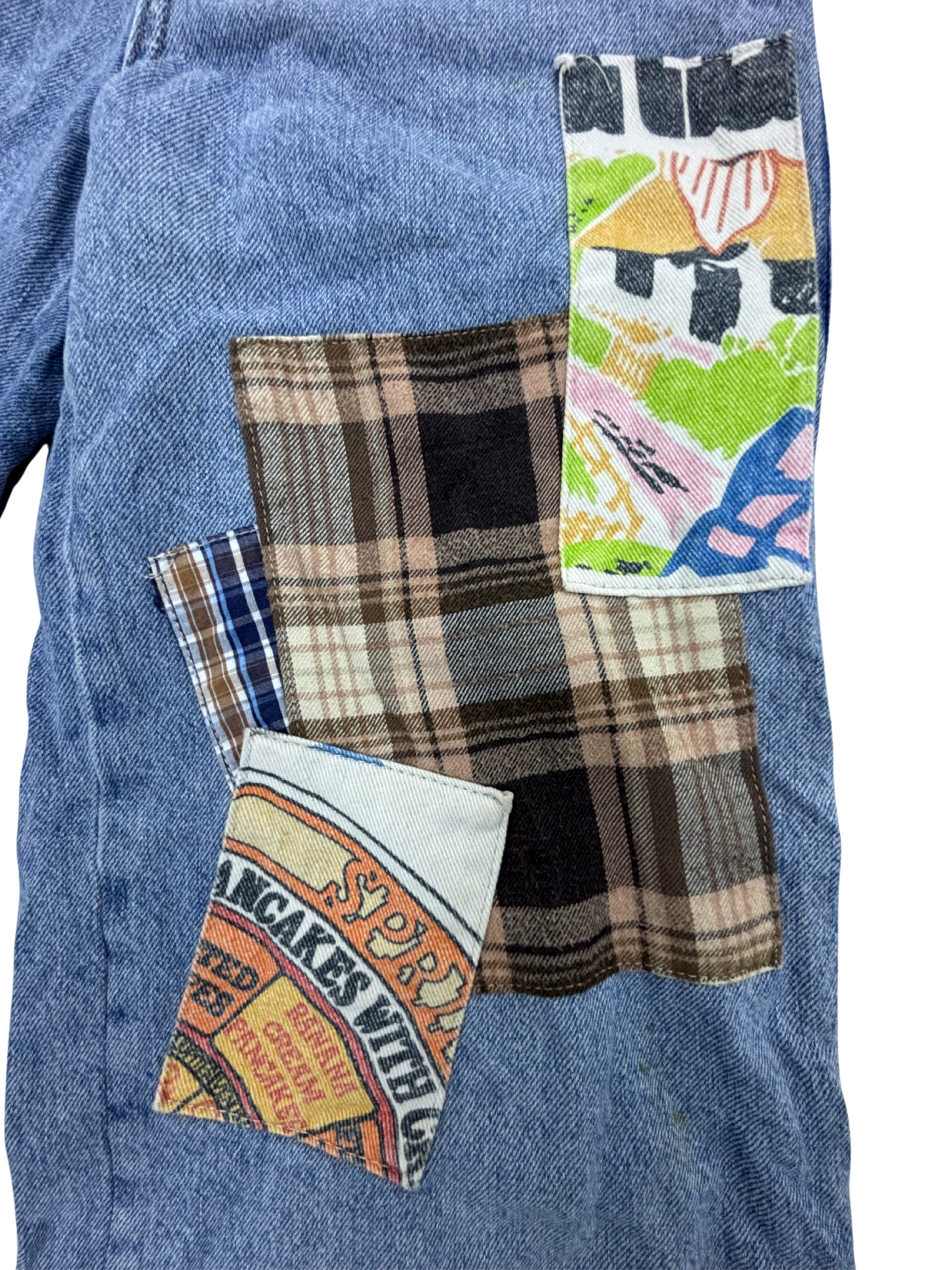 Wide Leg Multi Patch Jeans - XS | Waist 24