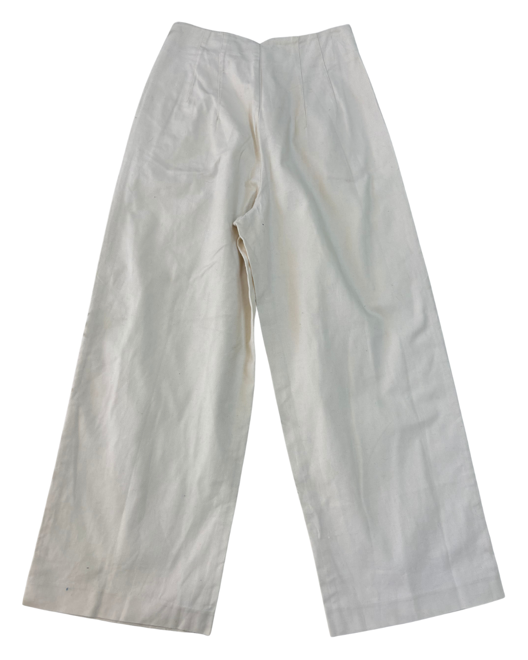 Zara Cream High-Waisted Wide-Leg Trousers - XS