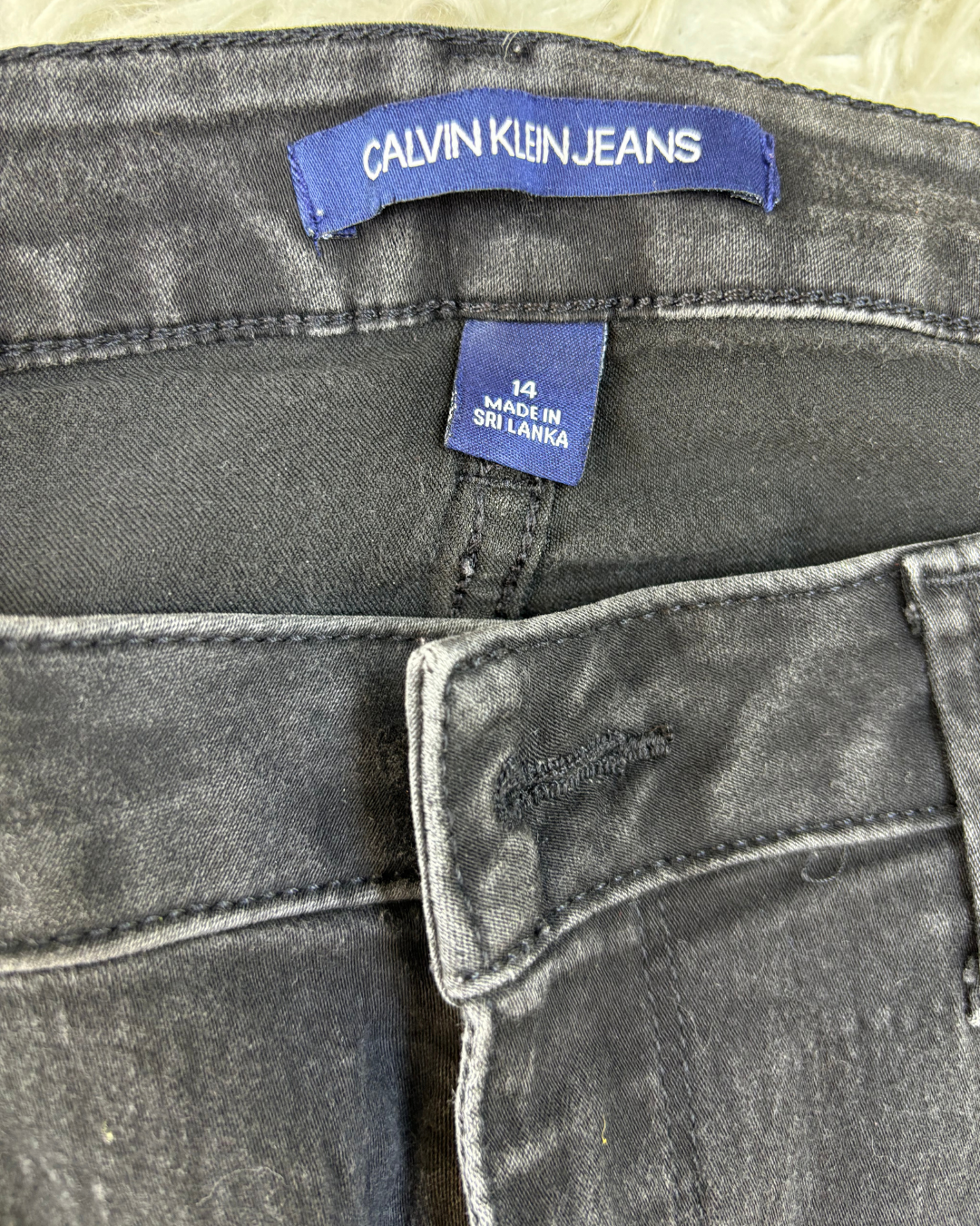 Calvin Klein Dark Wash Black Slim Fit Jeans - XL