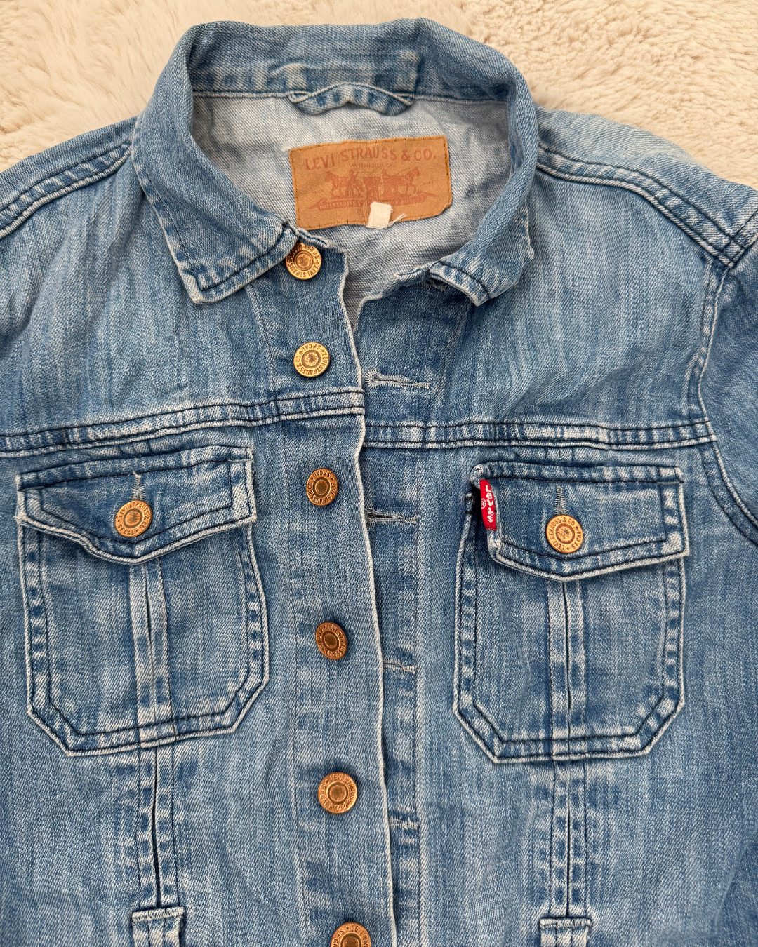 LEVI'S Womens Denim Jacket Navy Blue Cotton - M