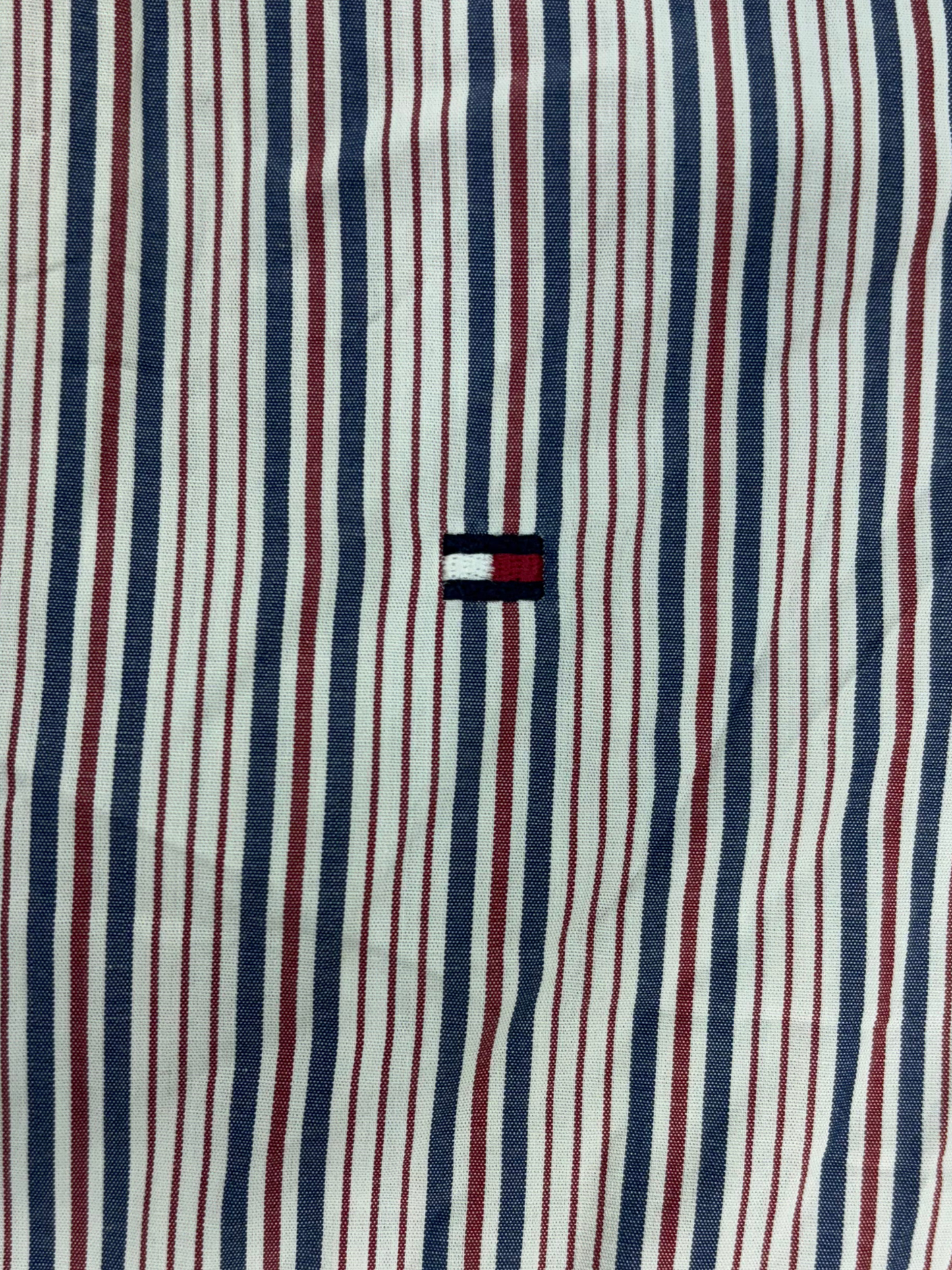 Tommy Hilfiger Red & Blue Striped Button-Down Shirt- L