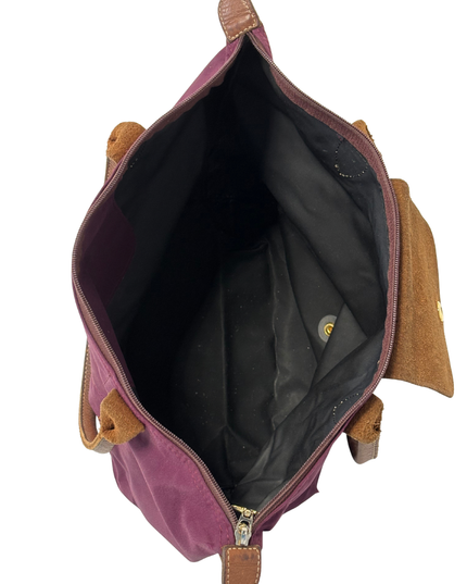 Longchamp Le Pliage Original Medium Plum Purple Shoulder Tote Bag