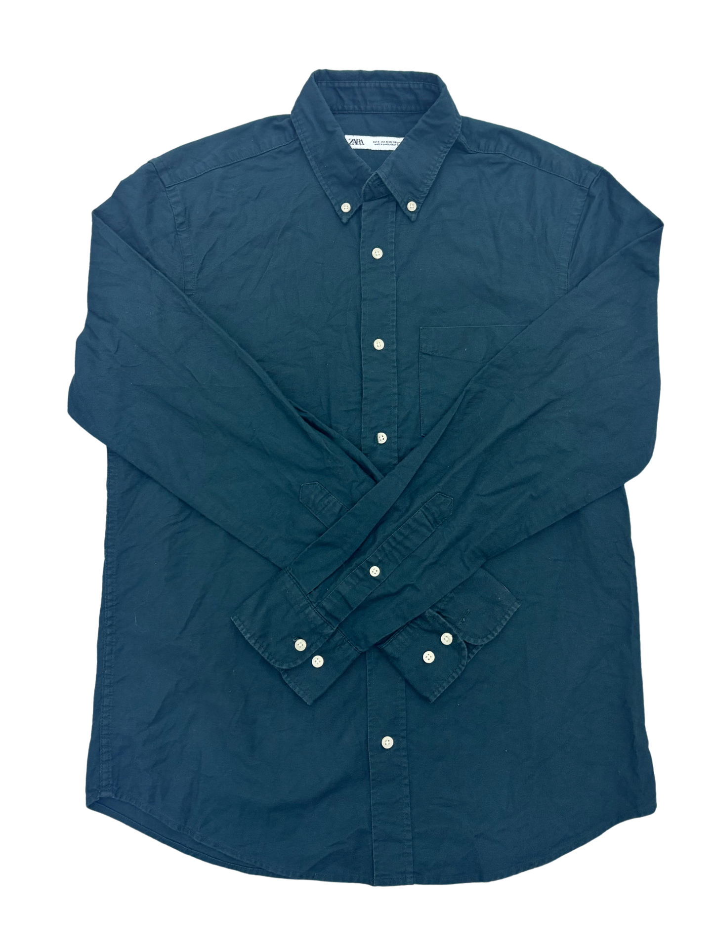 Zara Deep Green Button Down Shirt - M