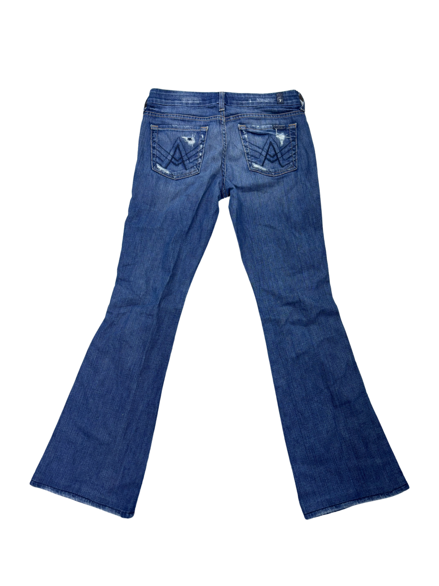 7 For All Mankind - Distress Flared Jeans - L | Waist: 30