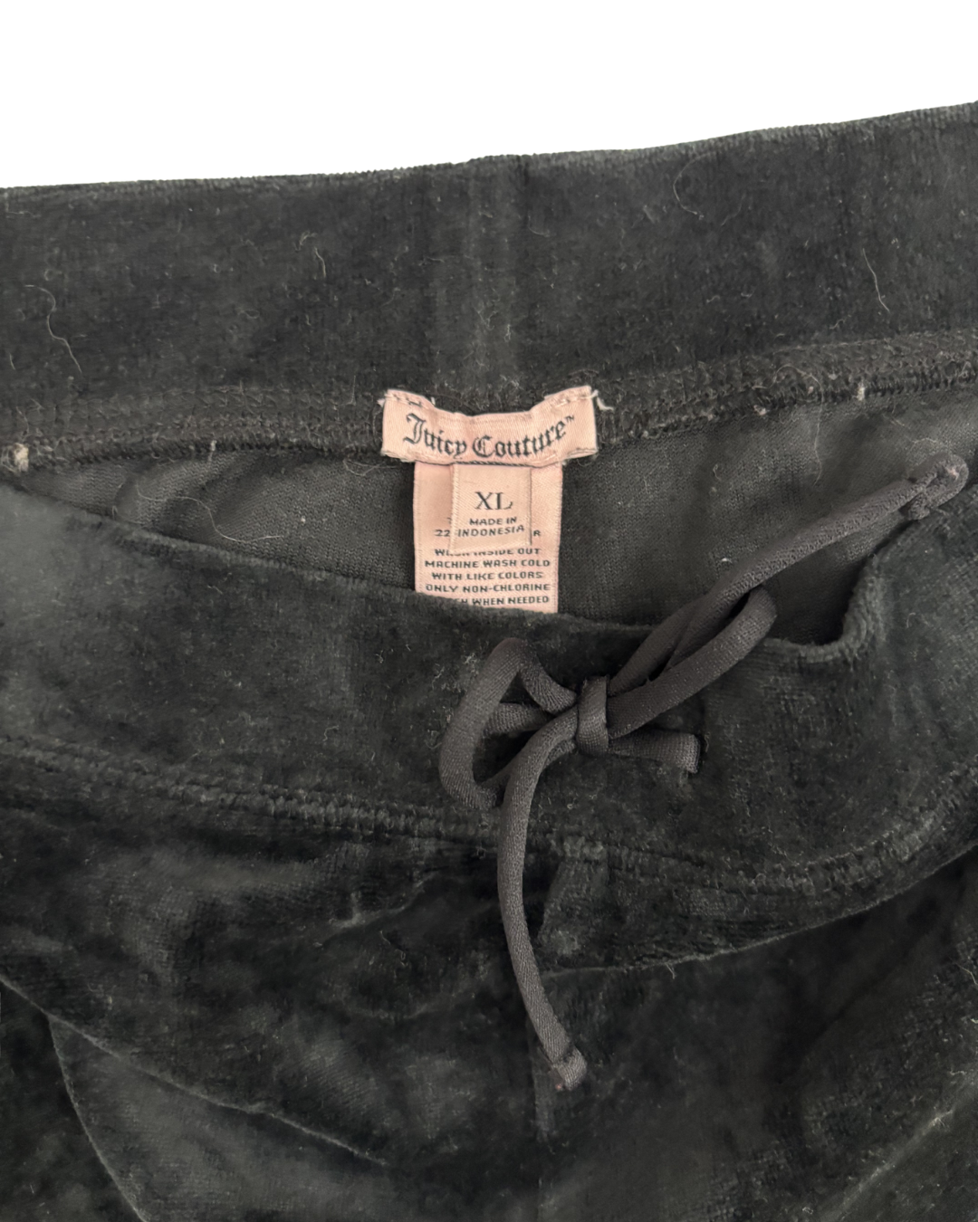 Juicy Couture Black Velour Purple Juicy Heart Logo Tracksuit Pants - S | Waist: 26"