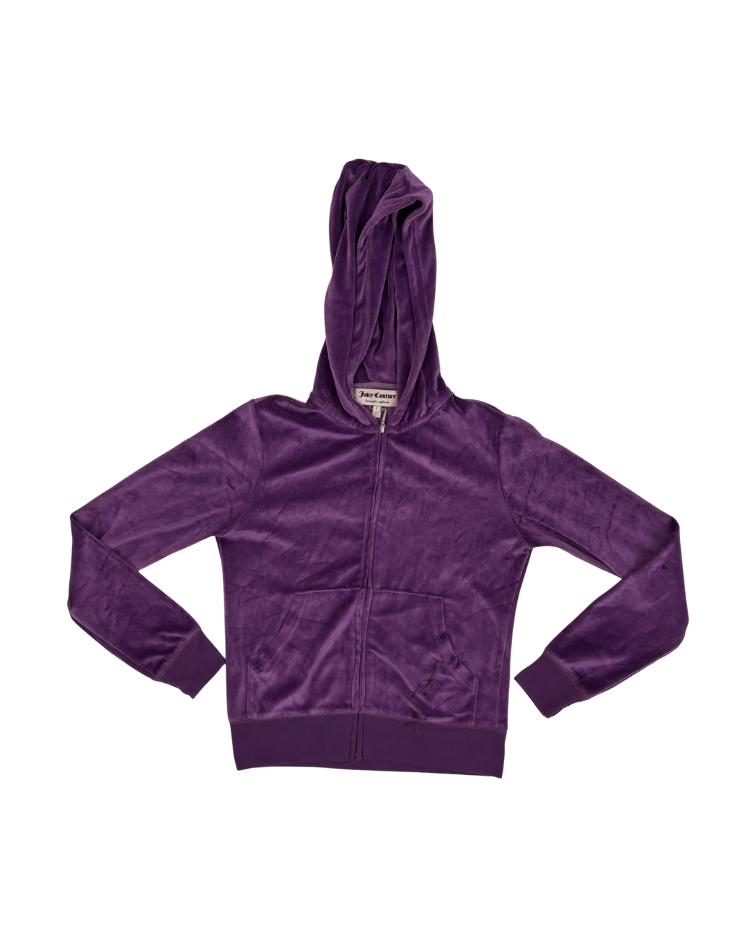 Juicy Couture Purple Velour Crest Zip-Up Hoodie - XS