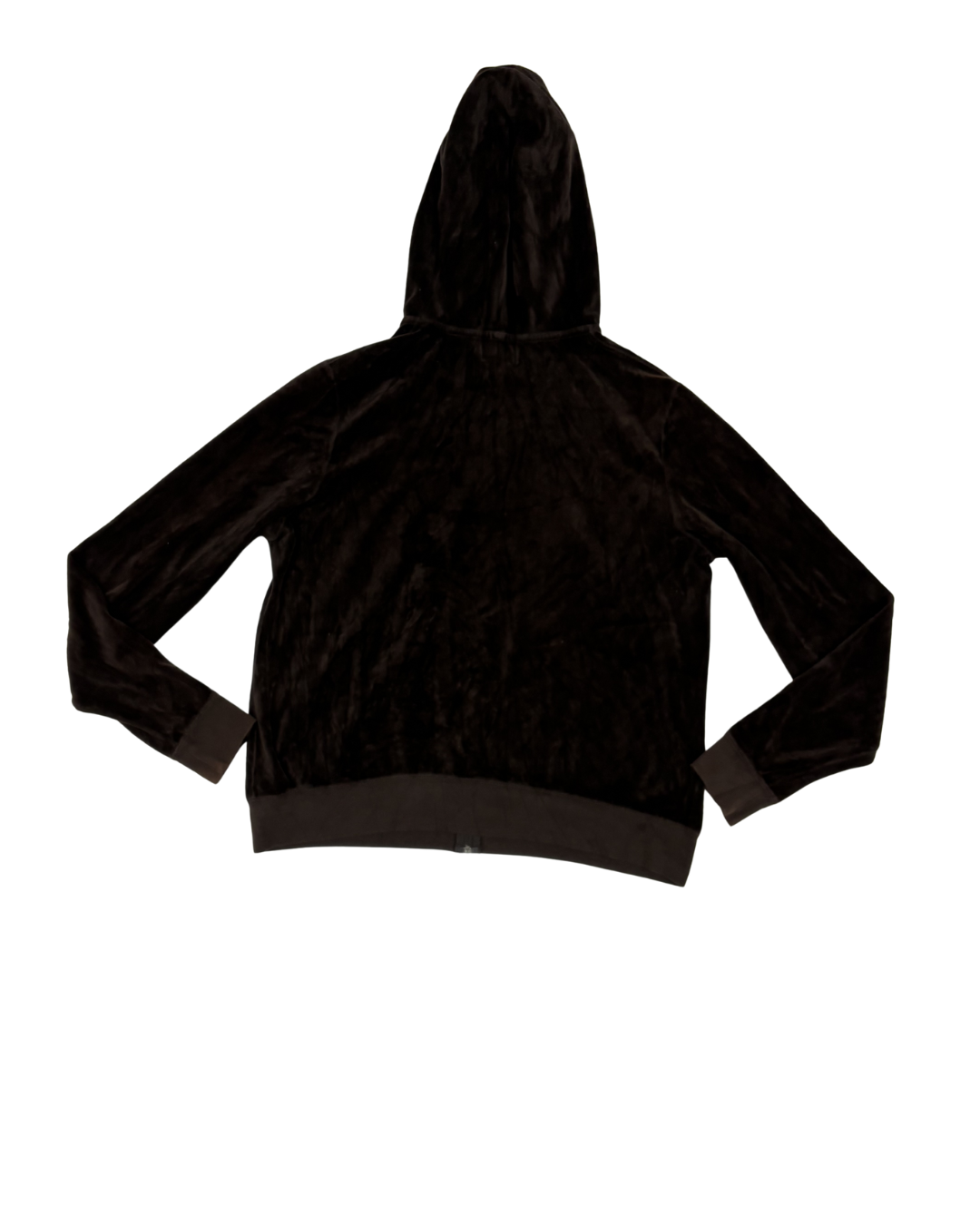 Juicy Couture Black Velour Zip-Up Hoodie - L