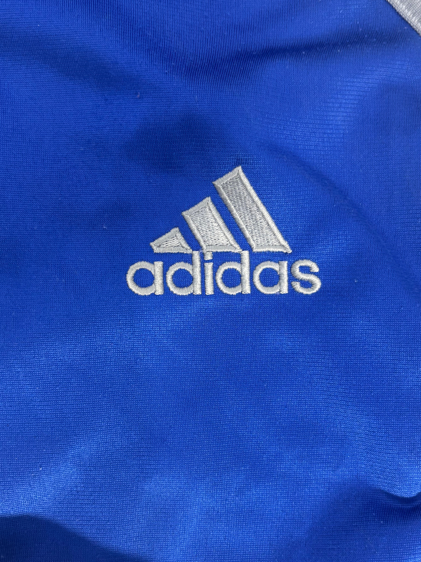 Vintage Adidas Tearaway Track Jacket – Royal Blue & White – Snap-Off Sleeves - S