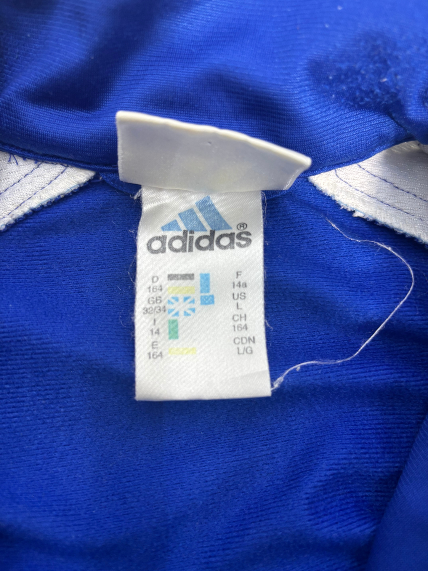 Vintage Adidas Tearaway Track Jacket – Royal Blue & White – Snap-Off Sleeves - S