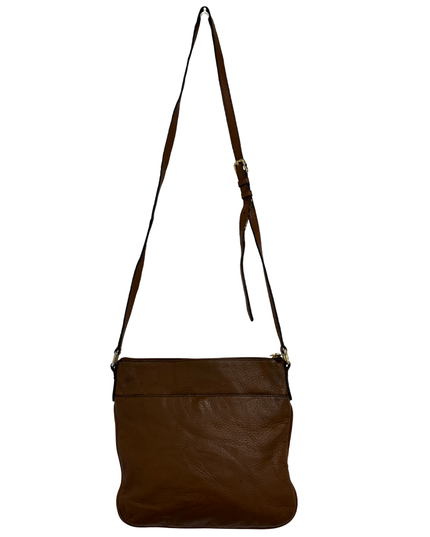 Michael Kors Brown Pebbled Leather Double Zip Crossbody Bag