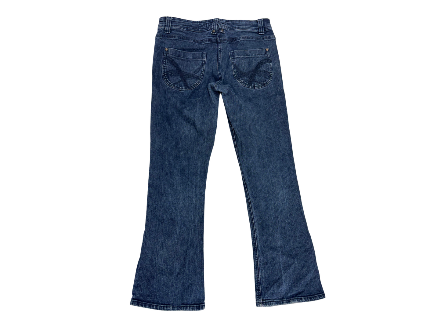 Bootcut Mid-Rise Blue Denim Jeans - XL | Waist: 32"