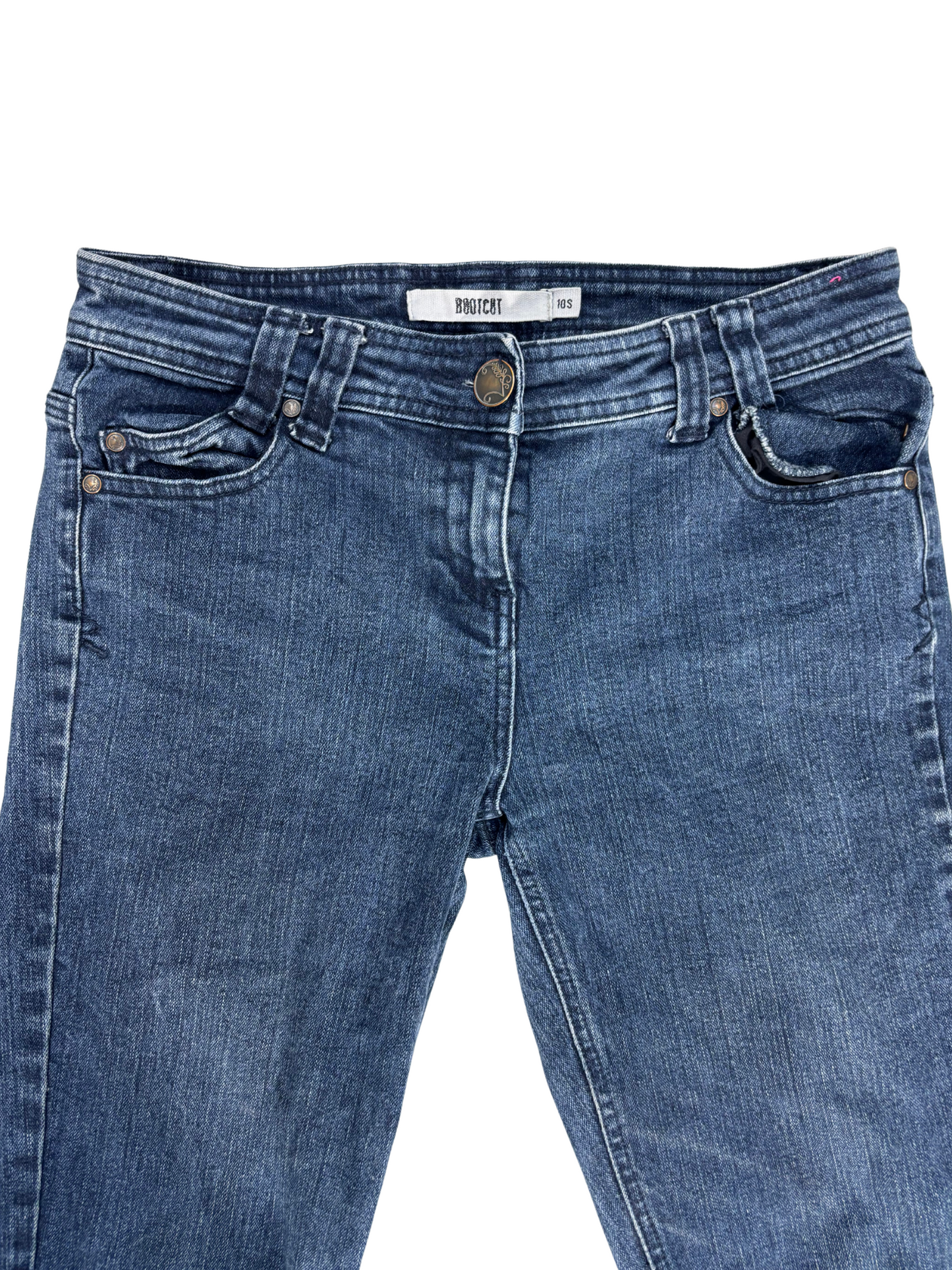 Bootcut Mid-Rise Blue Denim Jeans - XL | Waist: 32"