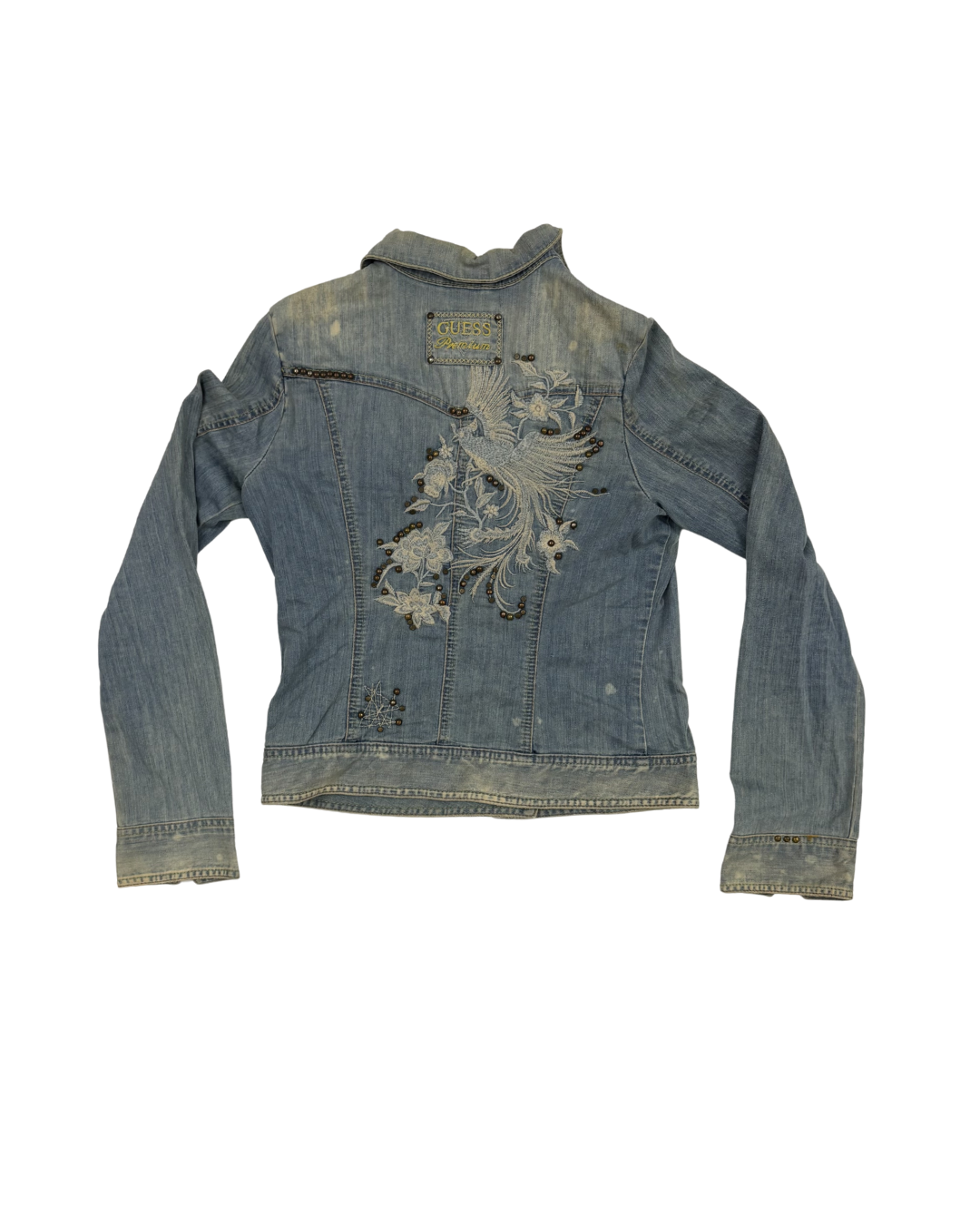 COLLECTIBLE Guess Premium Phoenix Embroidered Denim Jacket - S