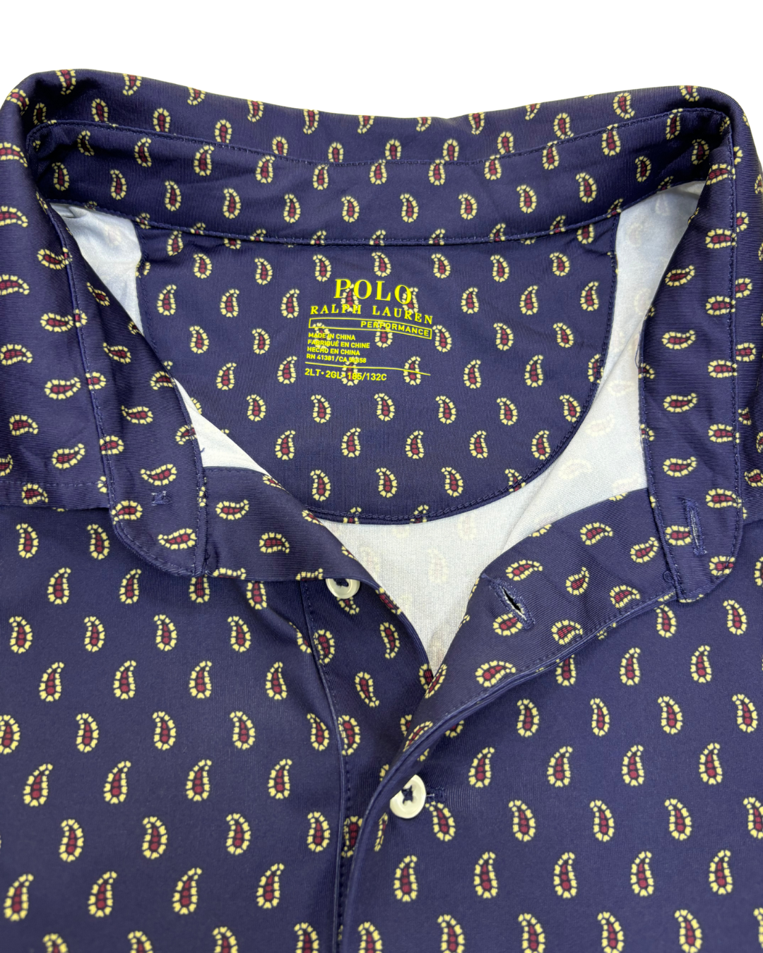 Ralph Lauren Navy Print Polo TShirt - XXL
