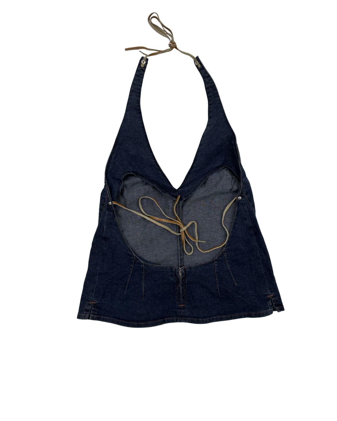 SABA Dark Wash Denim Halter Top- XXS