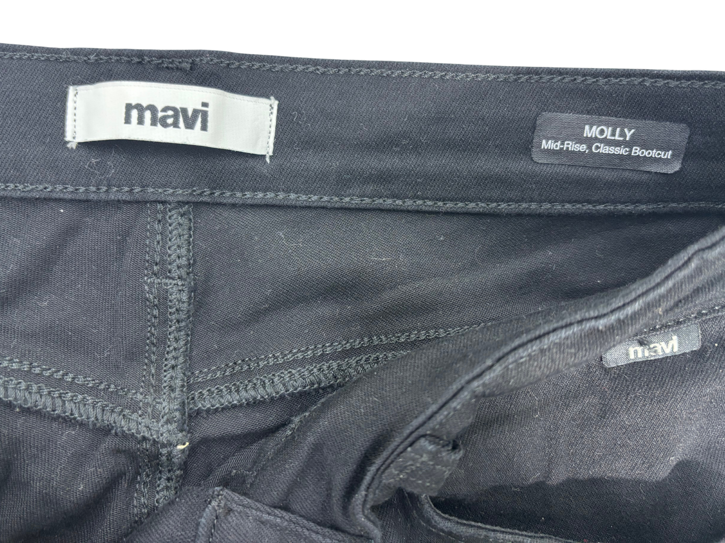 Mavi Molly Mid-Rise Bootcut Jeans - Black - L | Waist: 31"