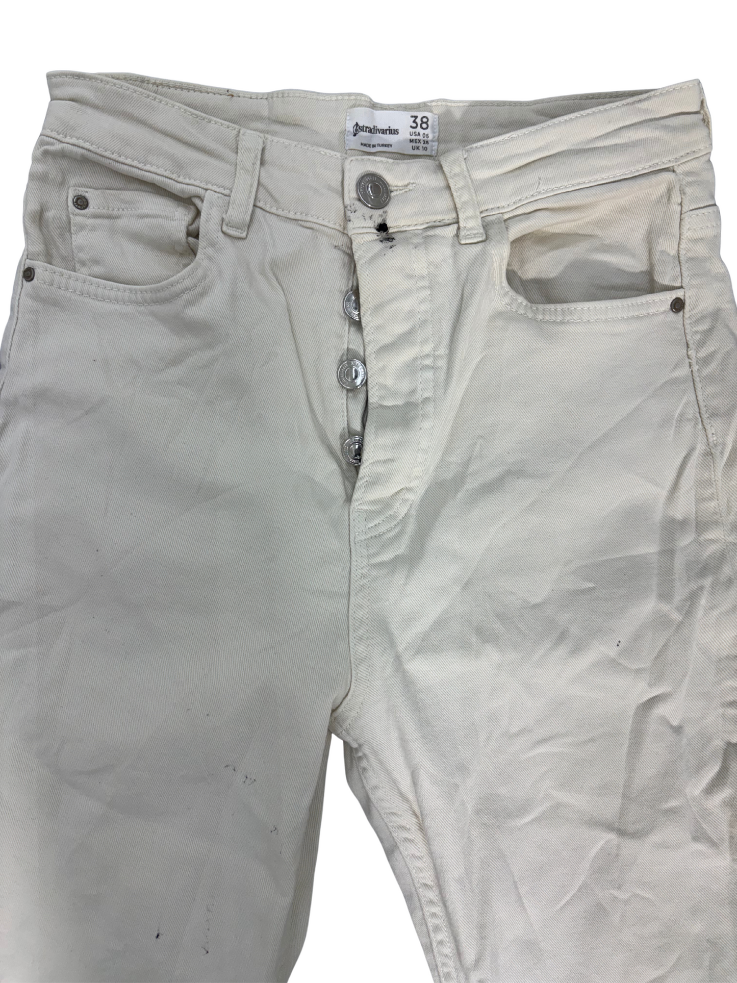 Stradivarius Cropped Hem Flared Jeans With Front Pocket - S