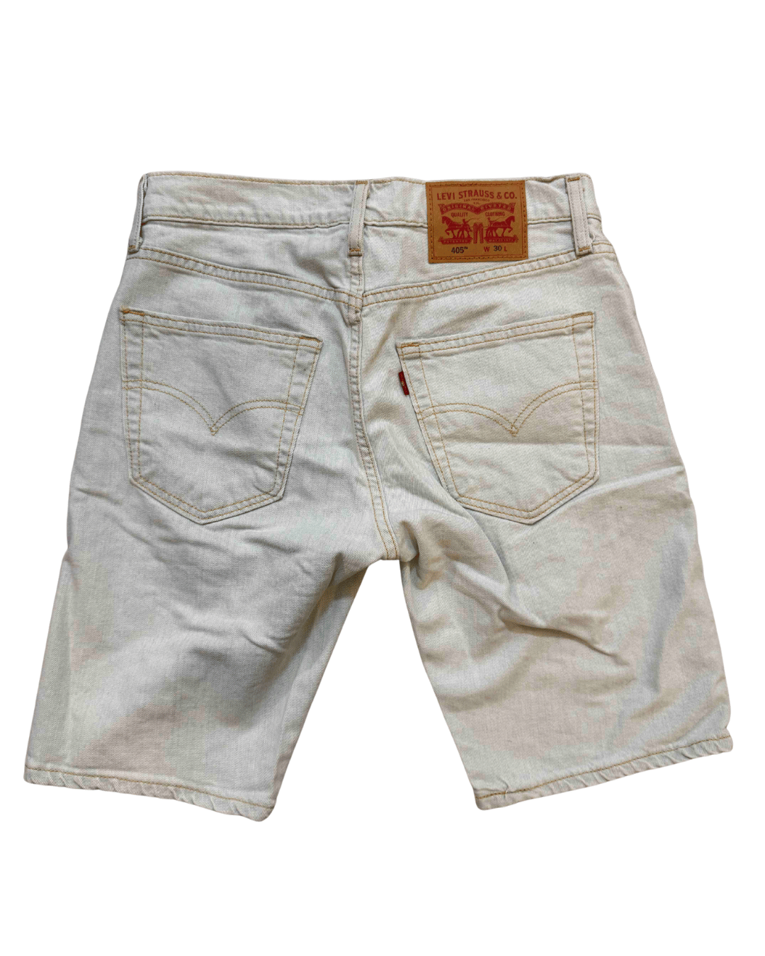 Levi’s 405 Light White Denim Shorts - M | Waist: 30"