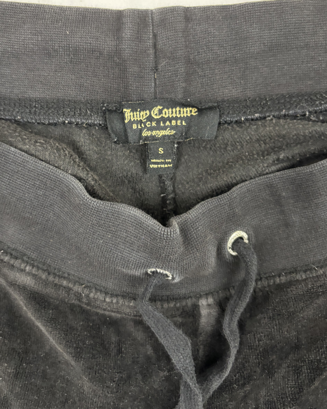 Juicy Couture Black Label Velour Rhinestone Crown Tracksuit Pants - S | Waist: 26"