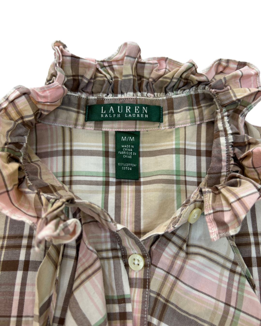 Lauren by Ralph Lauren Shirt Brown Plaid - S
