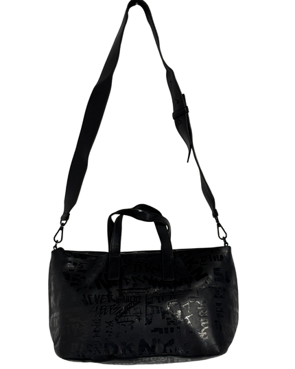 DKNY Tonal Graffiti Print Black Weekender Bag