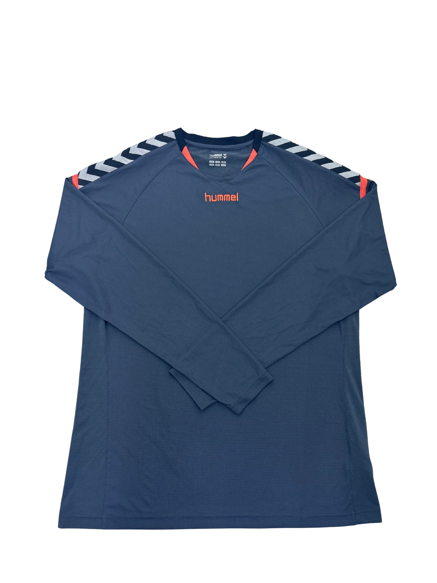 Hummel Navy Long Sleeve Training Top – Chevron Shoulder Stripes - XL