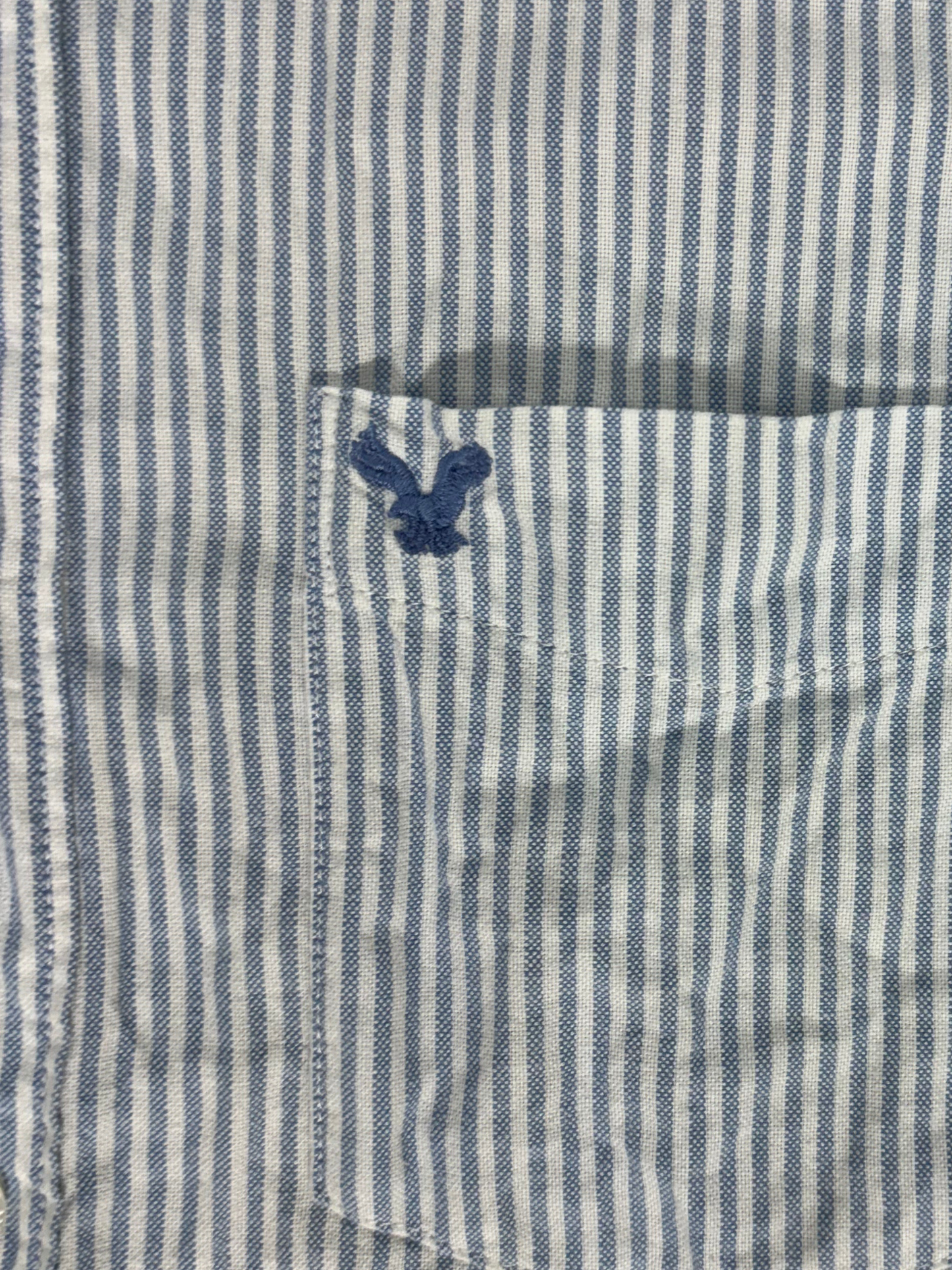 American Eagle Seriously Soft Striped Shirt - Blue/White- M