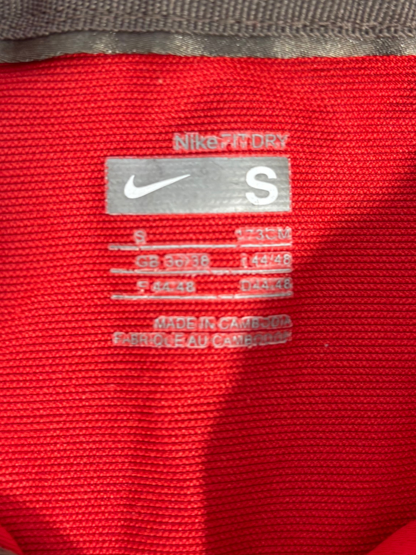 Nike Dri-Fit Polo Red With Grey Placket - XS