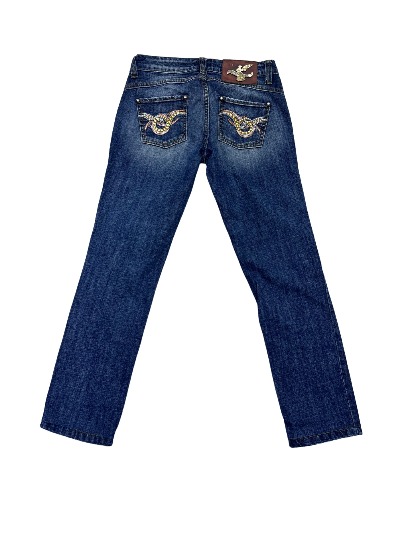 J.Lo Bootcut Jeans – Embellished Pockets, Medium Wash - M | Waist: 28