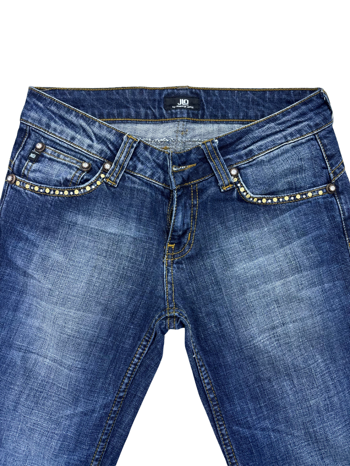 J.Lo Bootcut Jeans – Embellished Pockets, Medium Wash - M | Waist: 28
