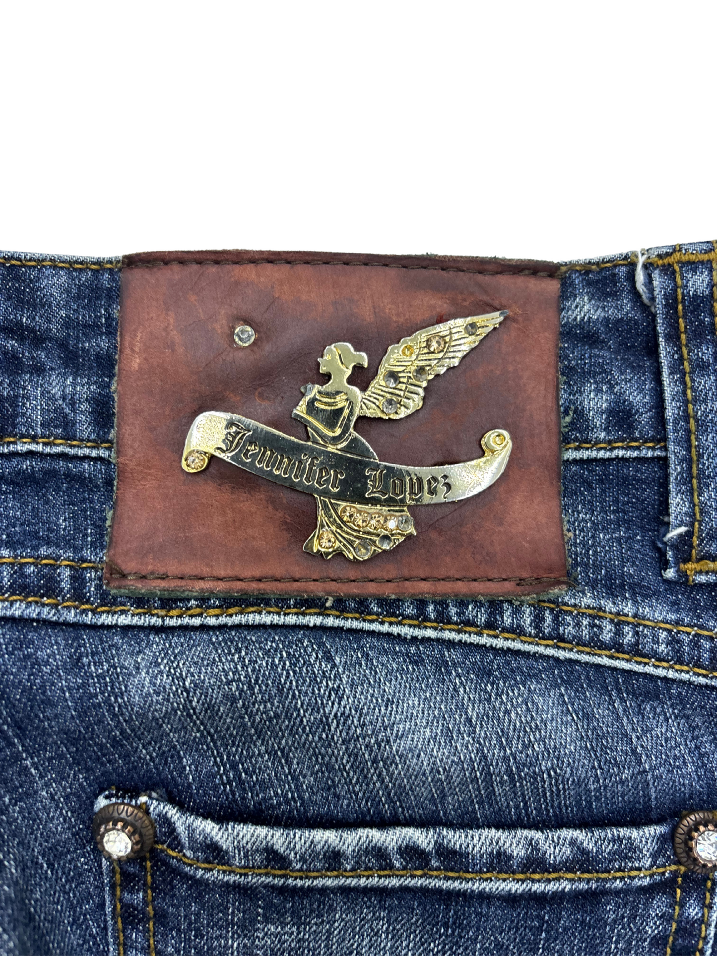 J.Lo Bootcut Jeans – Embellished Pockets, Medium Wash - M | Waist: 28