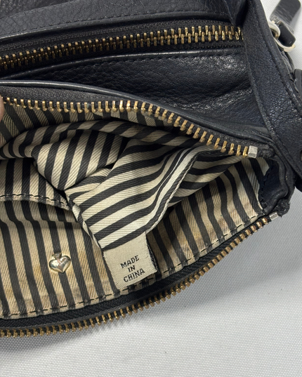 Kate Spade New York Black Pebbled Leather Double Zip Crossbody Bag