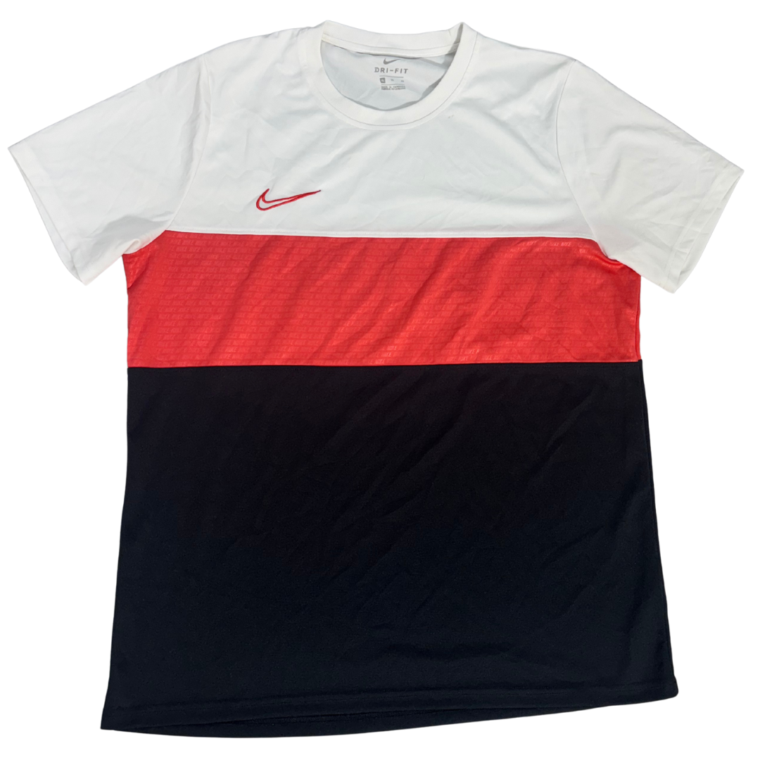 Nike White/Red/Black Colourblock Tee - XL