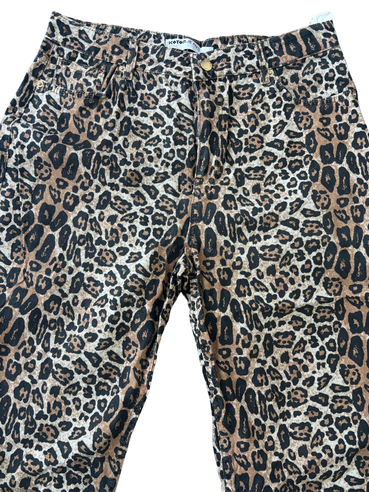 Koton Jeans Nora 90's Fit Straight Leg in Leopard print - XL