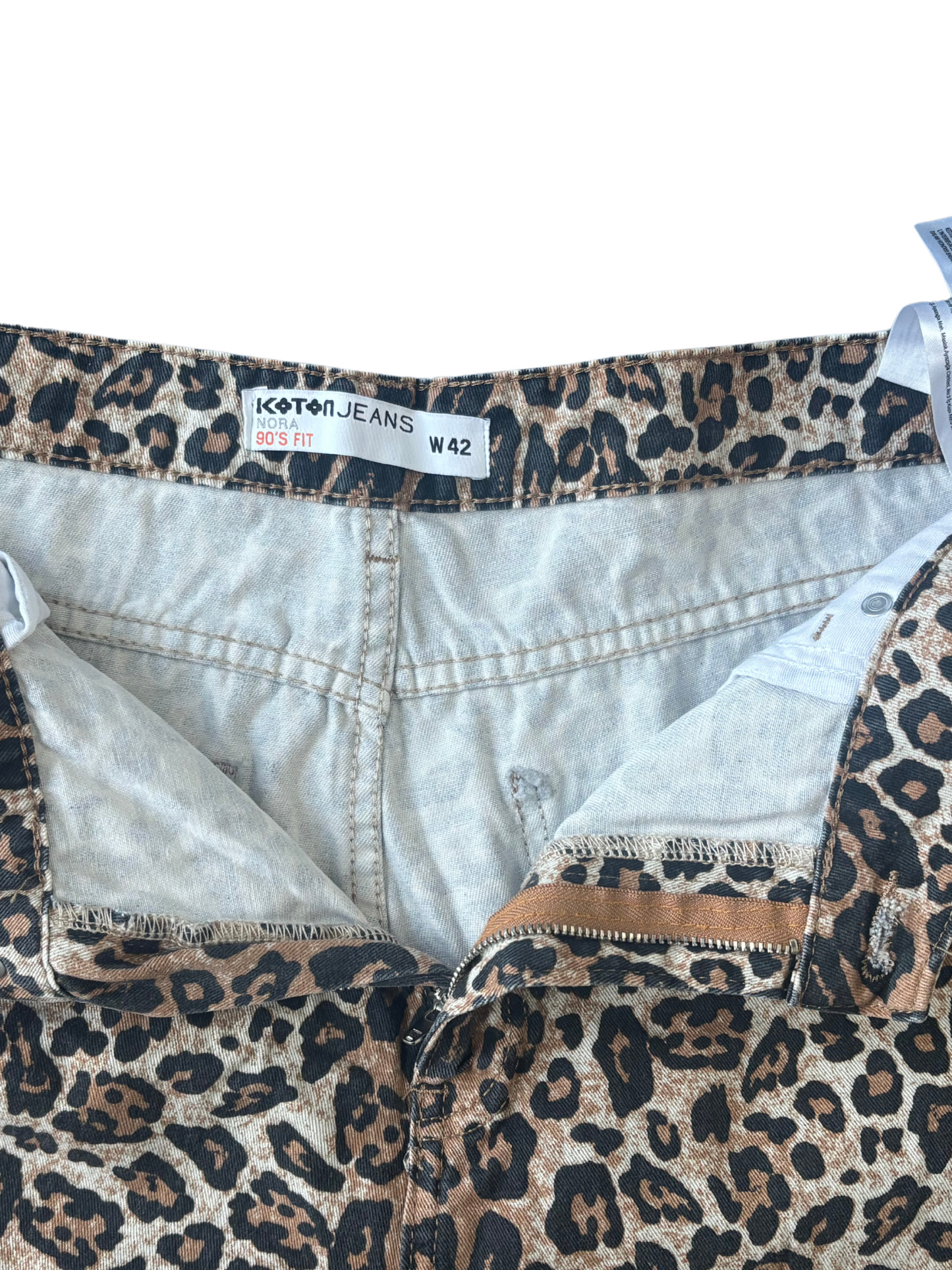 Koton Jeans Nora 90's Fit Straight Leg in Leopard print - XL