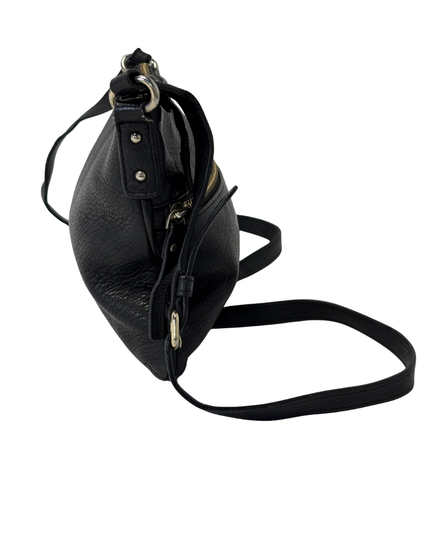 Kate Spade New York Black Pebbled Leather Double Zip Crossbody Bag
